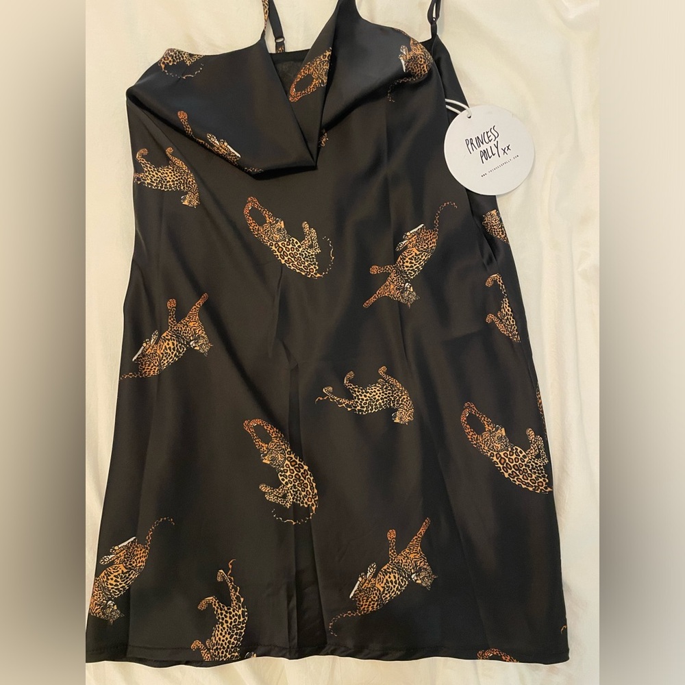 Size 2 Princess Polly Satin Cowell Neck Mini Dress